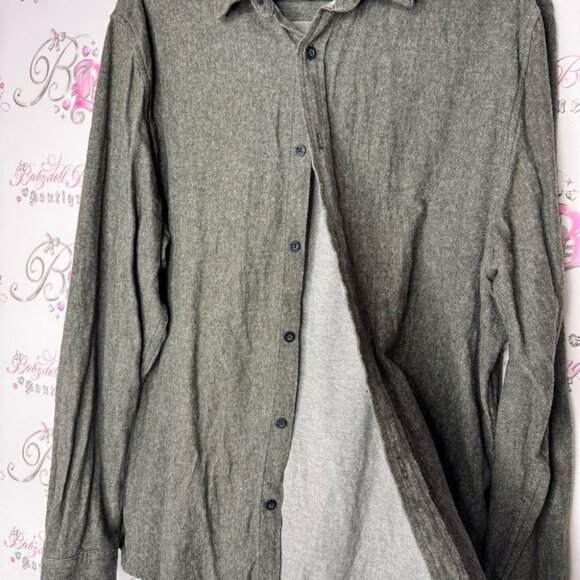 Only & sons Men's Gray green Shirt army color button up comfy soft - Picture 4 of 10